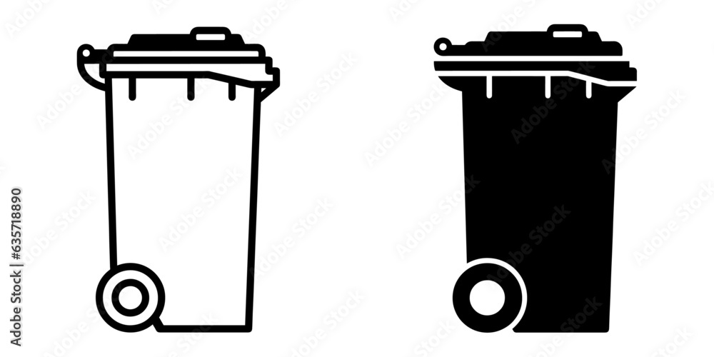 Poster ofvs447 outlinefilledvectorsign ofvs - garbage can vector icon . rubbish bin sign . side view . isol