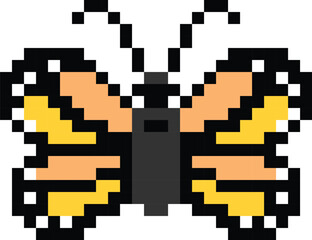 Fototapeta premium Butterfly pixel art vector