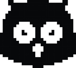 Fototapeta premium Owl face silhouette pixel vector