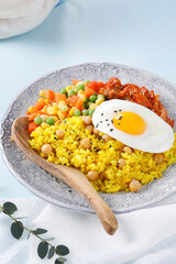 fried eggs with bacon and toast