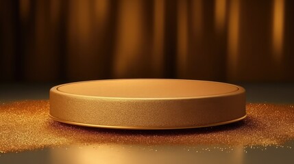 Gold podium stage for product display