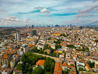 Obraz premium rooftops of istanbul - shot from drone flight
