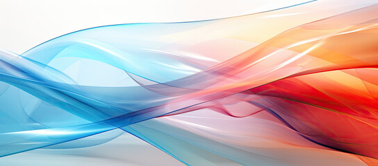 abstract background with smooth wavy lines in orange and blue colors. created by generative AI technology.