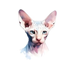 Sphynx cat head isolated on white background