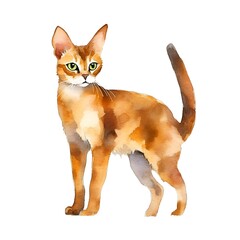 Brown cat isolated on white background