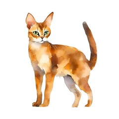 Fototapeta premium Brown cat isolated on white background