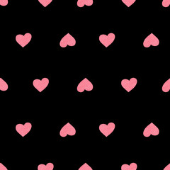 Seamless Pattern with Hearts. Hand Drawn Valentines Background.