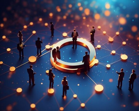 3d render human social network and leadership as concept, generative ai
