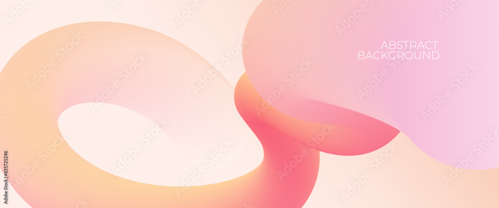 Poster trendy abstract background with colorful gradient fluid wave. 3d flow shape
