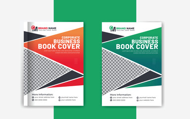 Corporate Annual report business book cover design template in a4 with vector
