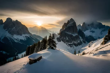 Photo sur Plexiglas Alpes sunset in the mountains