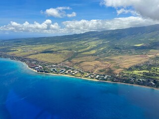 Aerial view of Lahaina, Maui (Hawaii) before the wildfires in 2023