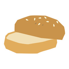 Burger bun flat illustration