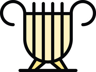 Museum harp icon outline vector. Art gallery. Painting culture color flat