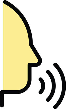 recommend clip art: Class speech icon outline vector. Public rhetoric. Elocution oratory color flat
