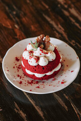 dessert with strawberries and cream