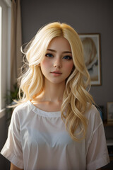 Radiant Blonde Portrait Enchanting Beauty