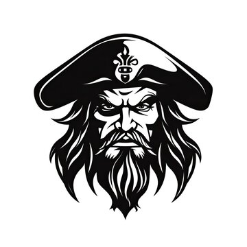 black and white pirate logo (Generative AI)