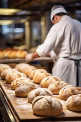 Wall murals Bakery Loafs of bread in a bakery