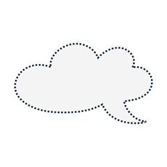 Dotted line cloud bubble illustration