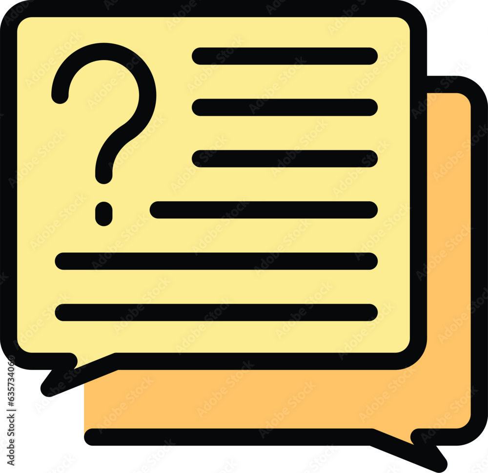 Poster chat skill icon outline vector. public oratory. debate class color flat