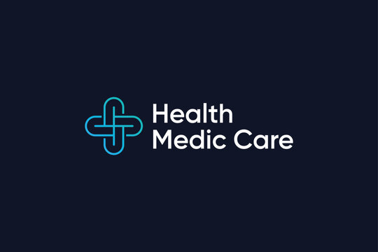 Elegant unique line art medical health logo design