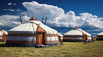 mongolian yurt (Generative AI) - obrazy, fototapety, plakaty