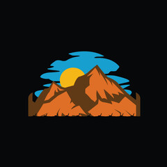 Mountain symbol configuration secluded level. Mountain straightforward sign, Mountain symbol vector plan representation. Mountain Logo. Slopes Logo.