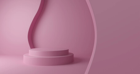 Obraz premium Pink circles and pink door with copy space