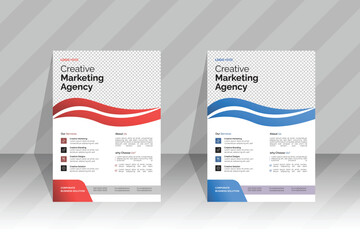 Corporate creative colorful business flyer template design, modern business flyer template, Multipurpose Flyer Layout with Red Accent.