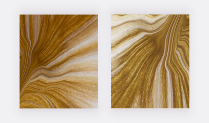 Brown with golden liquid texture. 
