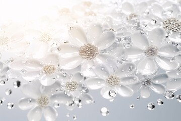 Beautiful flower on bokeh background with copy space.. Аbstract background with bokeh defocused lights. Glittering lights background. 3D rendering