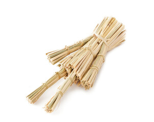 female woman curse straw doll Japanese wara ningyo voodoo dark magic isolated on white background. halloween curse straw doll Japanese wara ningyo voodoo dark magic isolated. straw doll voodoo iso  