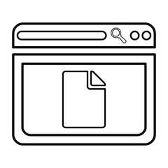 Browser File Icon In Outline Style