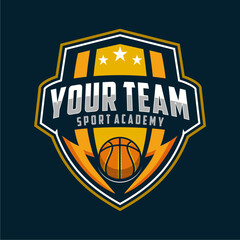 Basketball club logo. Basketball club emblem, design template