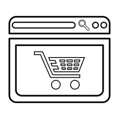 Browser Shop Icon In Outline Style