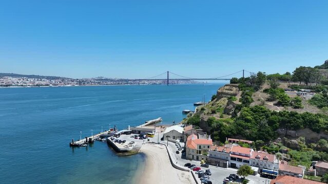 Drone shot from Porto Brandao in Portugal, near Lisbon.