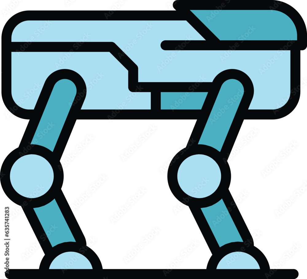 Aufkleber dog robot icon outline vector. future android. cute bot color flat