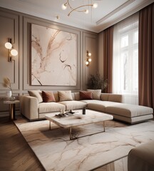 Modern living room showcasing a chic sofa close-up, sleek design, and hardwood floors.