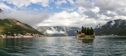 St. George Island and Benedictian Catholic Monastery of St. George, Bay of Kotor near Perast, Montenegro