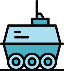 Robot element icon outline vector. Future mascot. Chatbot assistant color flat