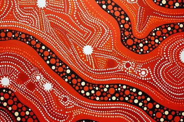 Australia culture art with river and tortoise, sea life. Aboriginal style painting. Generative Ai. - obrazy, fototapety, plakaty
