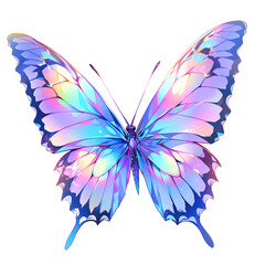 Fluorescent butterflies have wings that emit iridescent lights.