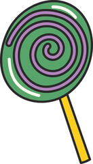 Cute lollipop halloween illustration