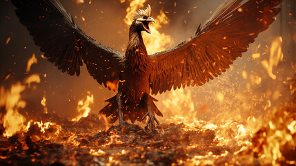 Realistic phoenix bird