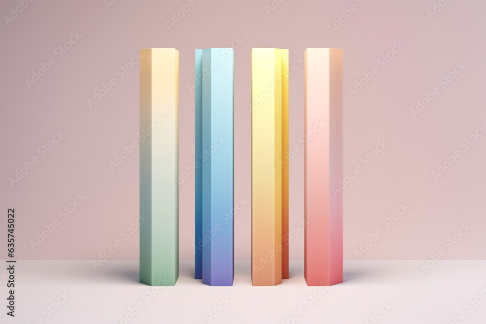 Aufkleber a pastel-colored geometric column divider with intricate geometric shapes and soothing pastel gradie