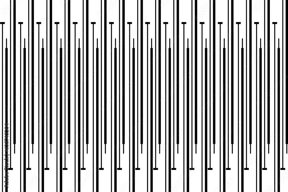Poster vertical of stripe pattern vector. design trellis lines black on white background. design print for 