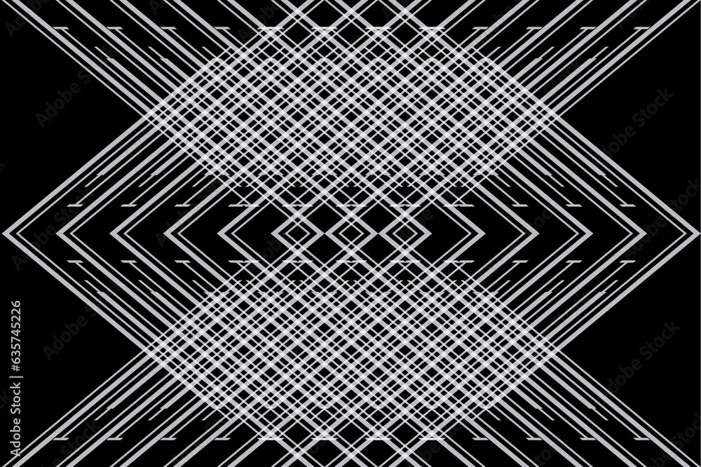 Poster diagonal of lines pattern. design weaving motif white on black background. design print for illustra