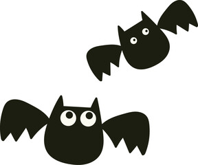 Cute spooky bat halloween illustration