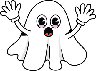 Spooky ghost spirit halloween illustration